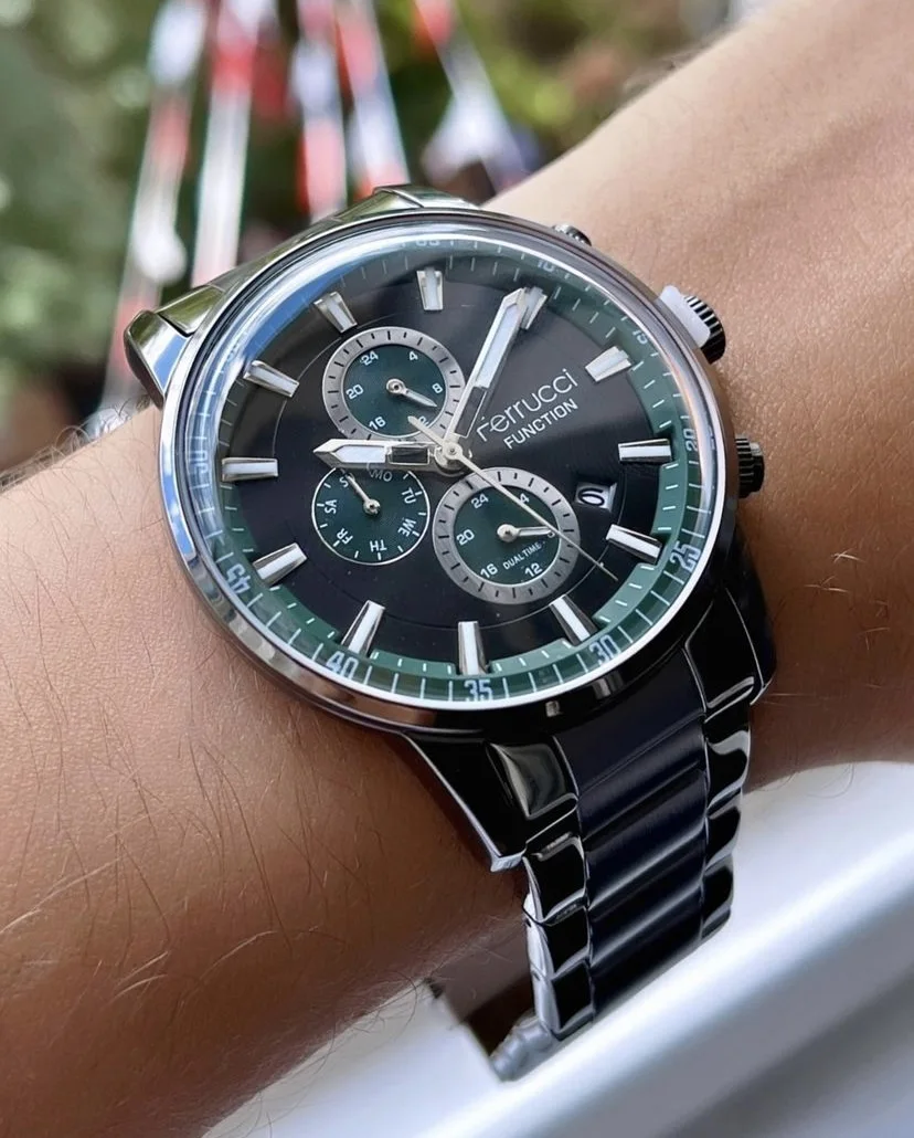 Ferrucci FEH28035D Siyah Kadranlı Çelik Kordonlu Erkek Kol Saati