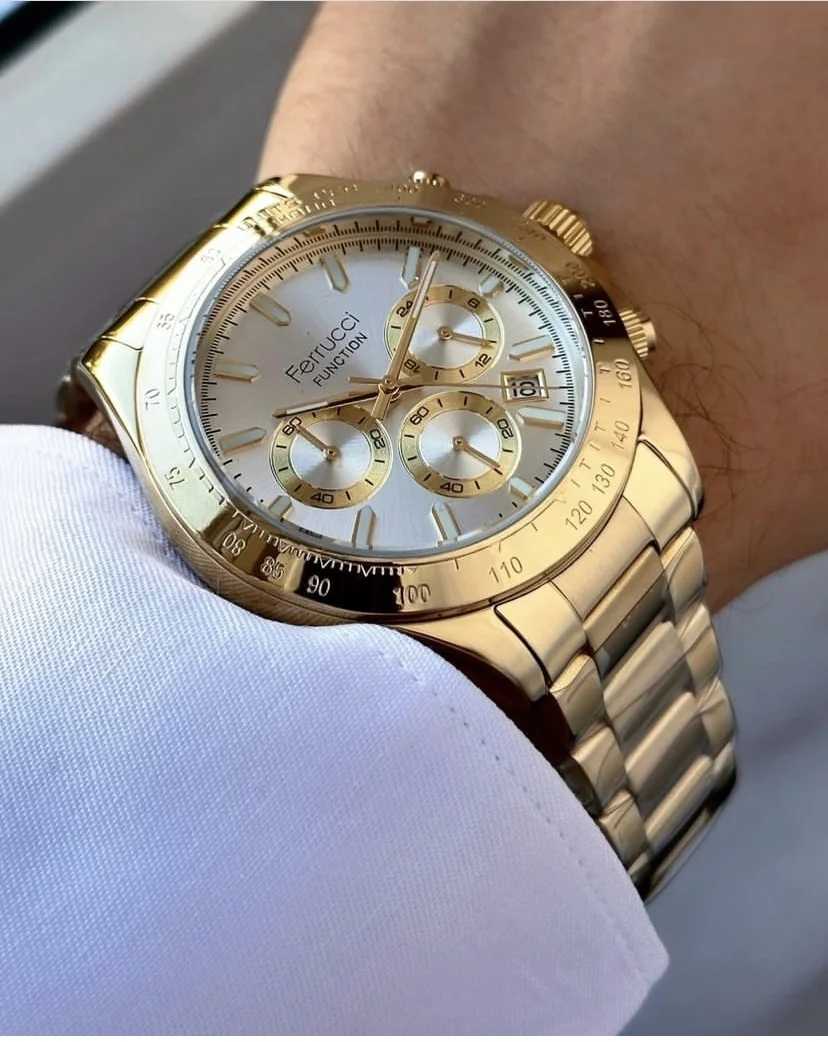 Ferrucci FEH28038B Gümüş Kadranlı Çelik Kordonlu Erkek Kol Saati