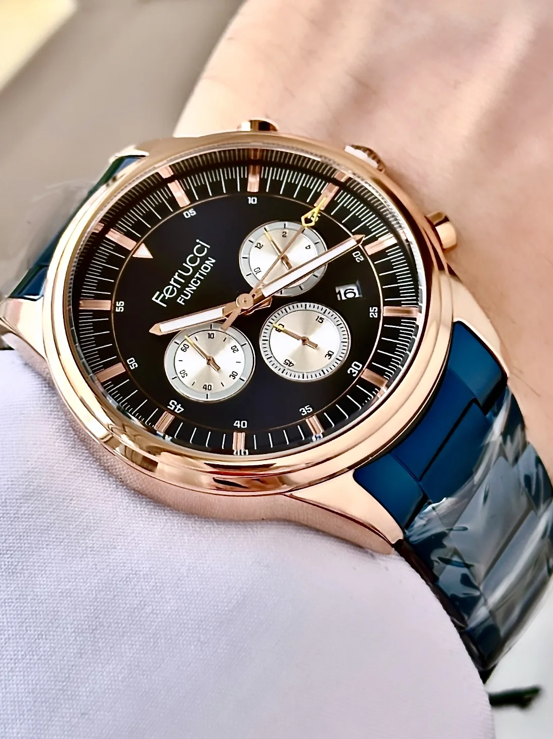Ferrucci FEH28069B Siyah Kadranlı Çelik Kordonlu Erkek Kol Saati